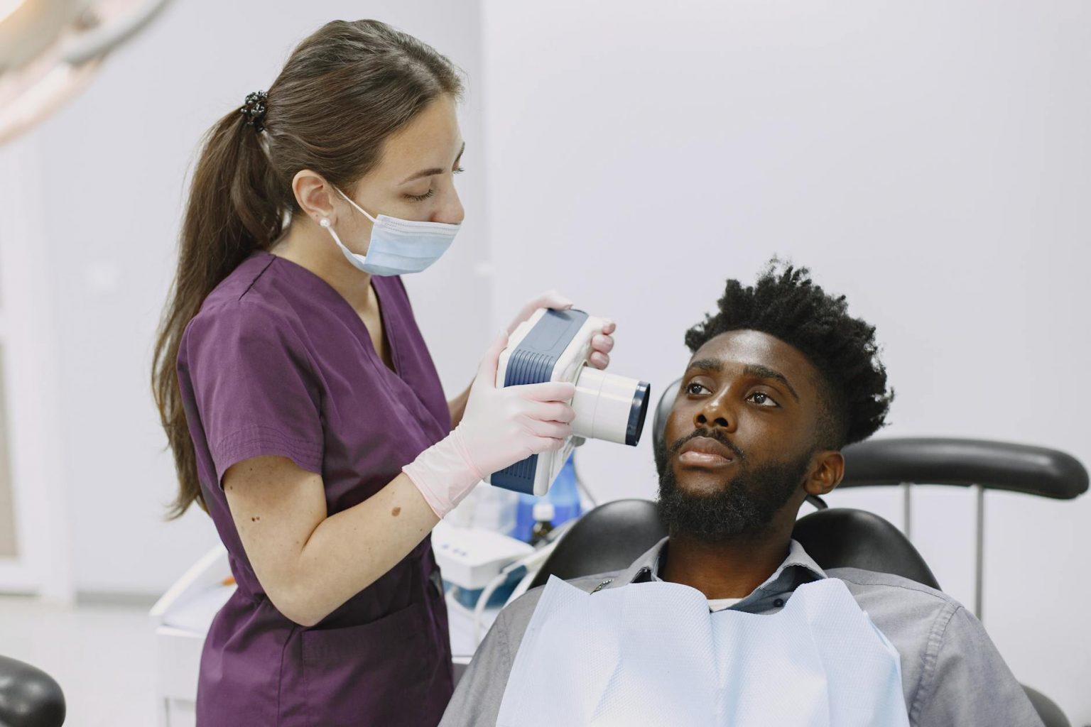 man having dental checkup