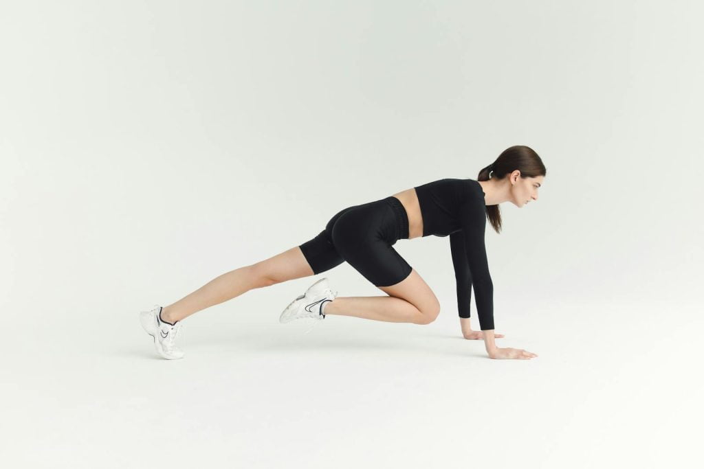 A Woman Doing Mountain Climbers